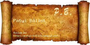 Patyi Bálint névjegykártya